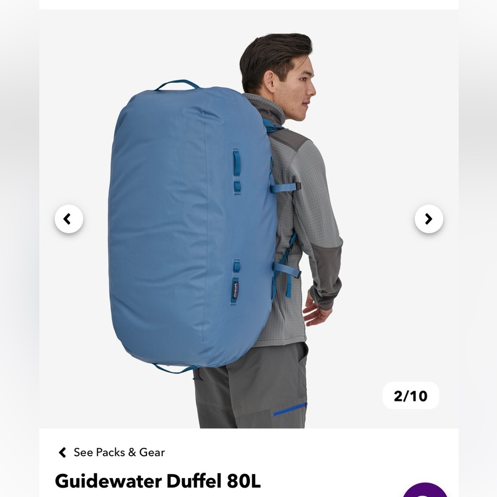 NWT Patagonia Guidewater Duffel 80L